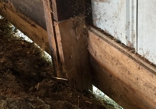 A rotted post needing Rotted Post Repair in Peoria IL