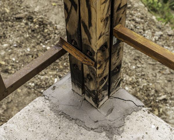 Unless you're installing a new beam, pictured, Anthem built helps fix a rotting wood post without replacing it